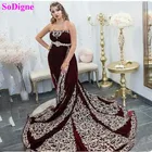 Выпускные платья с вышивкой и аппликацией в виде русалки, арабское мусульманское строгое вечернее платье