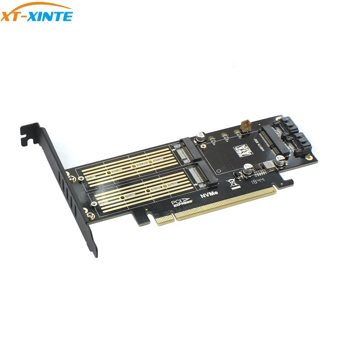 M.2 NVMe SSD NGFF к PCIE 3,0X16 адаптер M Key B Ключ mSATA PCI Express 3,0 NVME m2 SSD AHCI mSATA 3 в 1 конвертер riser card