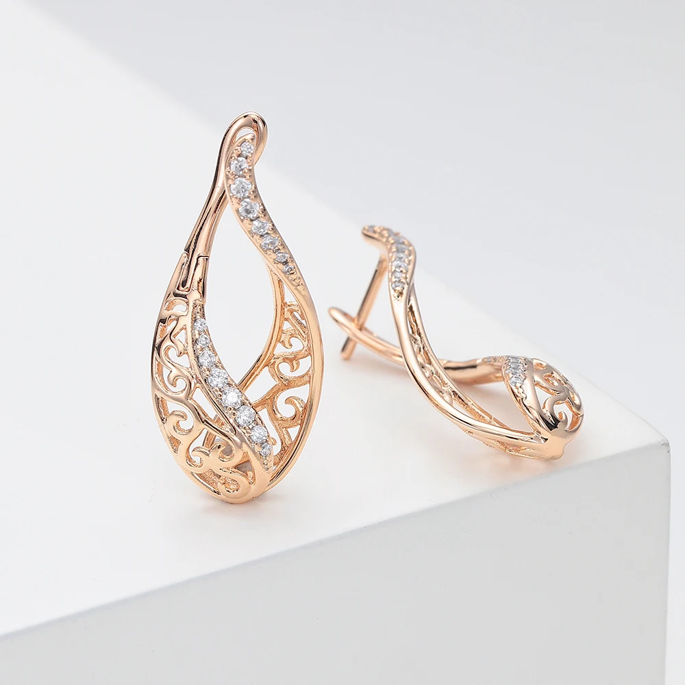 Серьги-гвоздики в форме капли русском стиле женские изысканные ювелирные