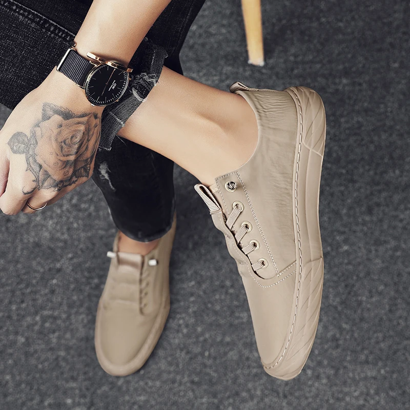 Лоферы мужские парусиновые дышащие кроссовки повседневная обувь корейский