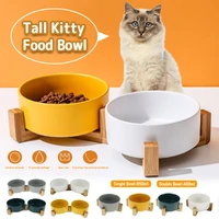 ceramic double cat bowl dog bowl pet feeding water bowl cat puppy feeder product supplies pet food and water bowls for dogs