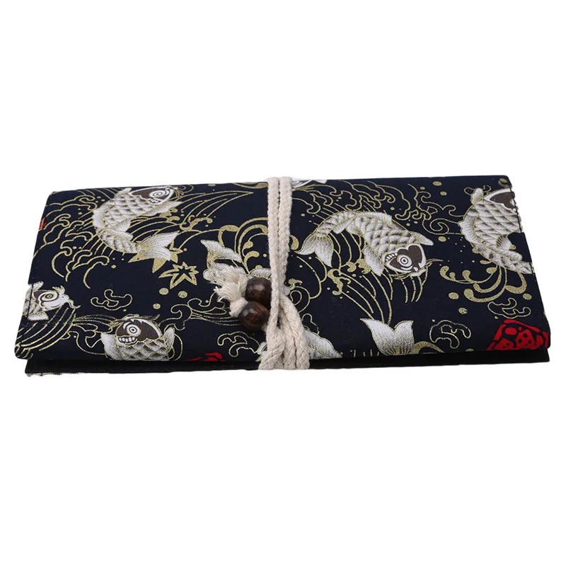 Tibetan black koi Китайский стиль сумка макияж кисти основа для бровей тени для глаз Румяна Пудра губ макияж кисти макияж сумка для хранения - Цвет: Tibetan black koi