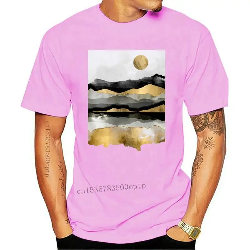 

New T-shirts Women 90s Mountain Painting Cute Printing Travel Fashion Clothes Graphic Tshirt Top Lady Print Female Tee T-Shirt