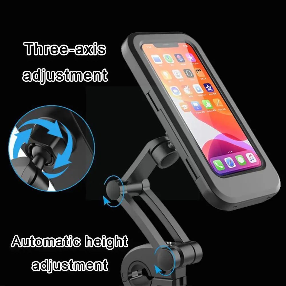 

Водонепроницаемый мотоциклетный держатель для телефона на руль велосипеда, подставка для экрана телефона, регулируемый чехол для телефона...