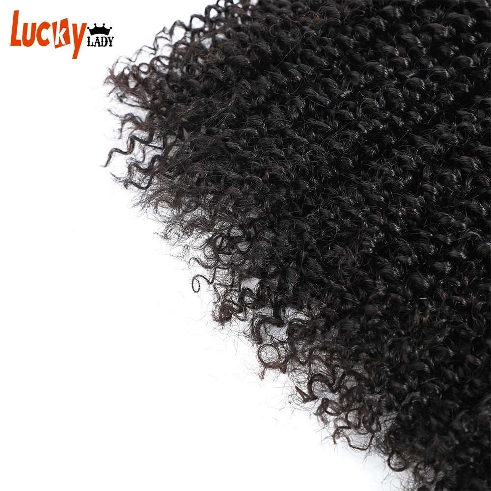 

High Quality Brazilian Hair Weave Bundles Kinky Curly Raw Human Hair Bundles Natural Color Women Hair Bundles 1 / 3 /4 Bundles