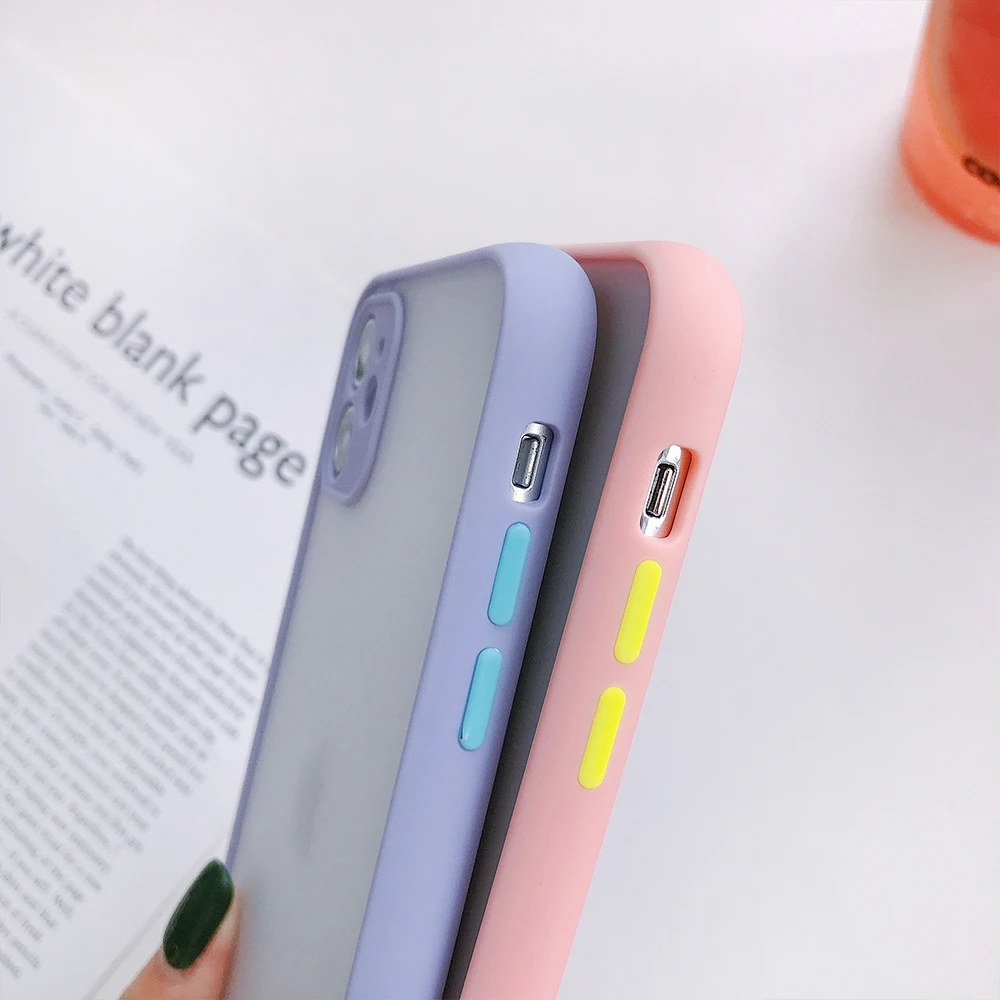 Mint Hybrid Simple Matte Bumper Phone Case for Iphone 11 Pro Max Xr Xs 6s 8 7 Plus Shockproof Soft Tpu Silicone Cover |