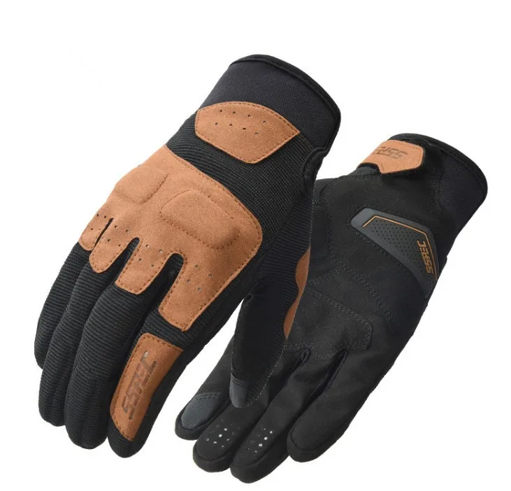 Новинка Ретро дышащие кожаные перчатки Мотоциклетные Перчатки moto cross Guantes