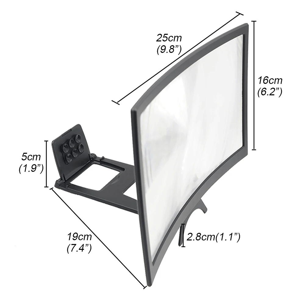 

12inch Foldable Screen Amplifier Mobile Phone Screen Video Magnifier for Smartphone Enlarged Screen Phone Stand Bracket
