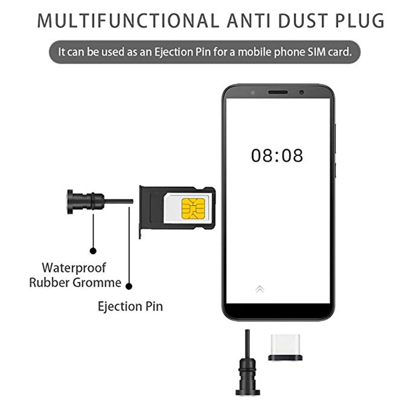 Заглушка Antirr USB Type C + 3 5 мм Jack 7 цветов|Пылезащитные заглушки| |