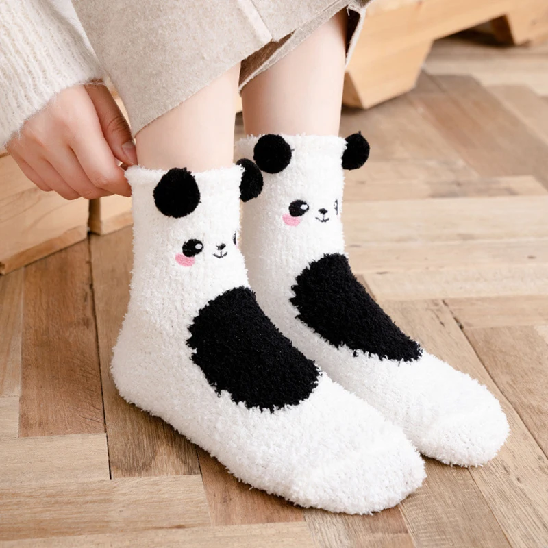 5 стилей толстые эластичные носки для пола с мультяшным принтом животных милые