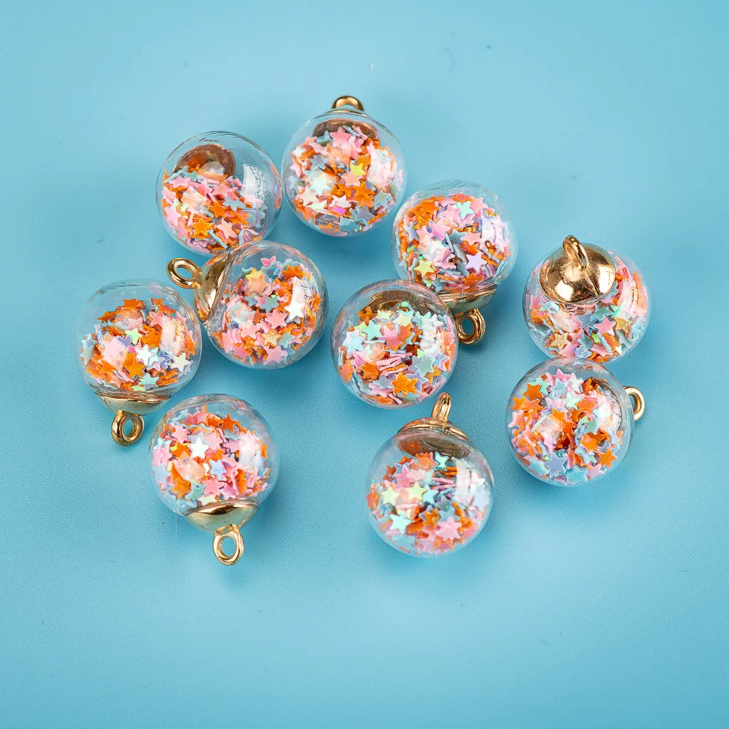 16 #10 шт сплав крюк полые стеклянные подвески Натуральные сушеные цветы цветок