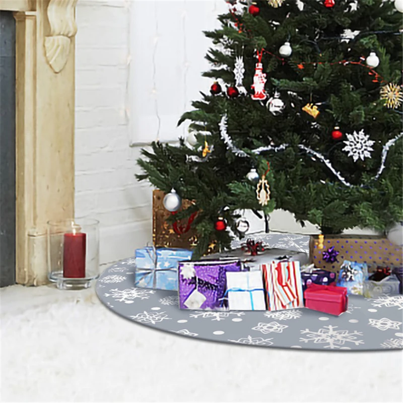 

Christmas decorations snowflake tree skirt diameter 122CM gray tree skirt Christmas tree accessories decoration Christmas tree a