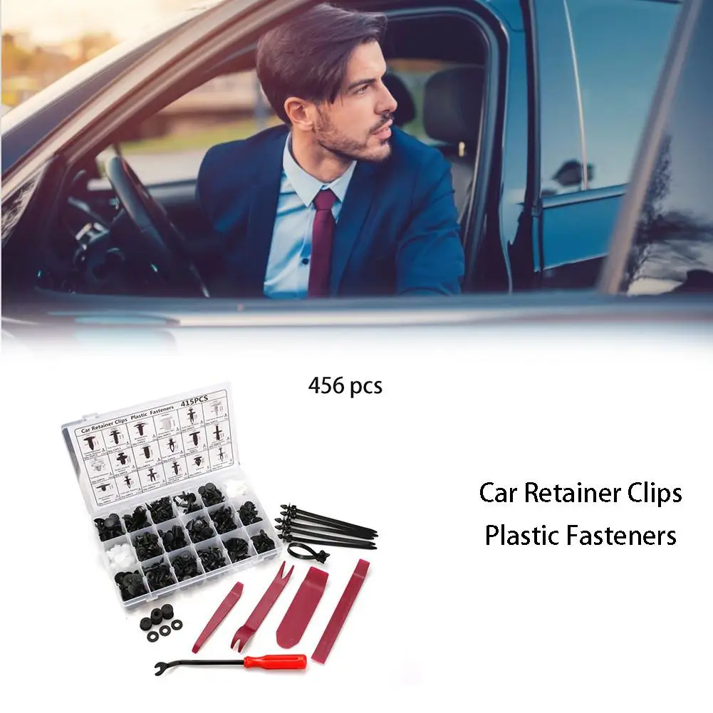 Набор для ремонта пластиковых заклепок 456 шт. обшивки панели бампера брызговика