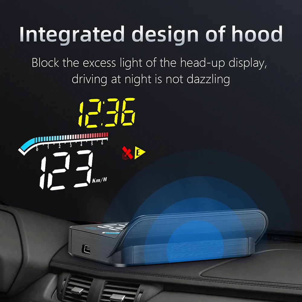 Проектор на лобовое стекло HUD спидометр OBD2 GPS двойная система сигнализации защита