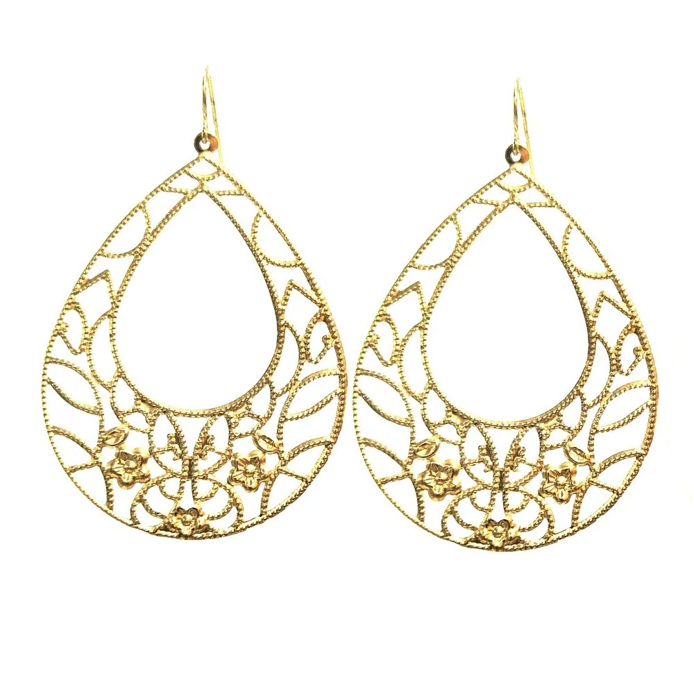 Z009 BIGBING ювелирные изделия Модные золотые полые серьги в форме цветка модные