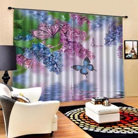 luxury blackout 3d window curtains for living room bedroom flower butterfly curtains for bedroom blackout curtain
