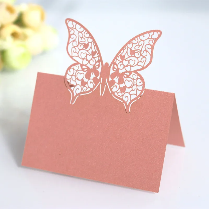 Новинка 100 шт. лазерная пустотелая бабочка карта для сиденья любовь чашка