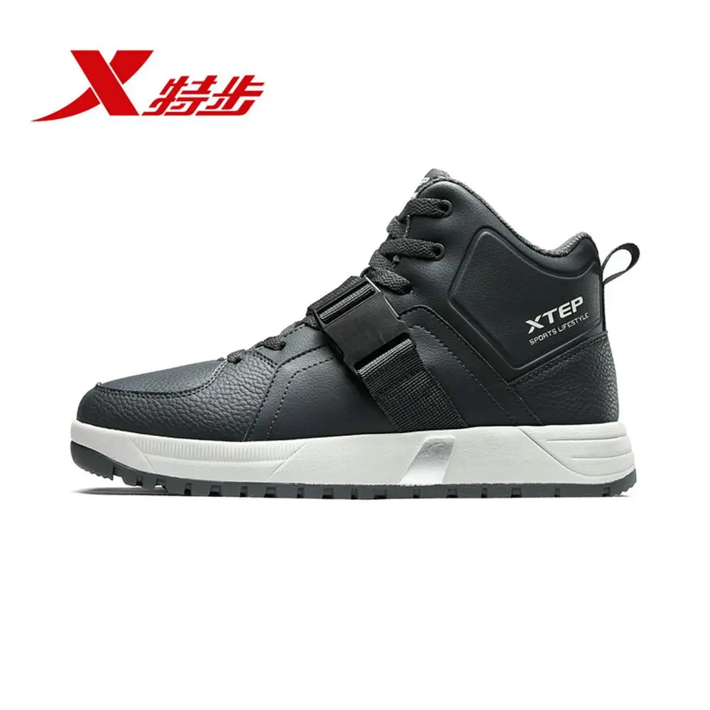 dark gray Xtep модная мужская спортивная обувь с теплым бархатом, мужская повседневная Легкая спортивная обувь, износостойкая Мужская обувь 882419379563 - Цвет: dark gray