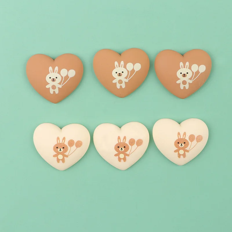 10 шт./лот мультяшный воздушный шар в форме кролика сердца кабошон плоские