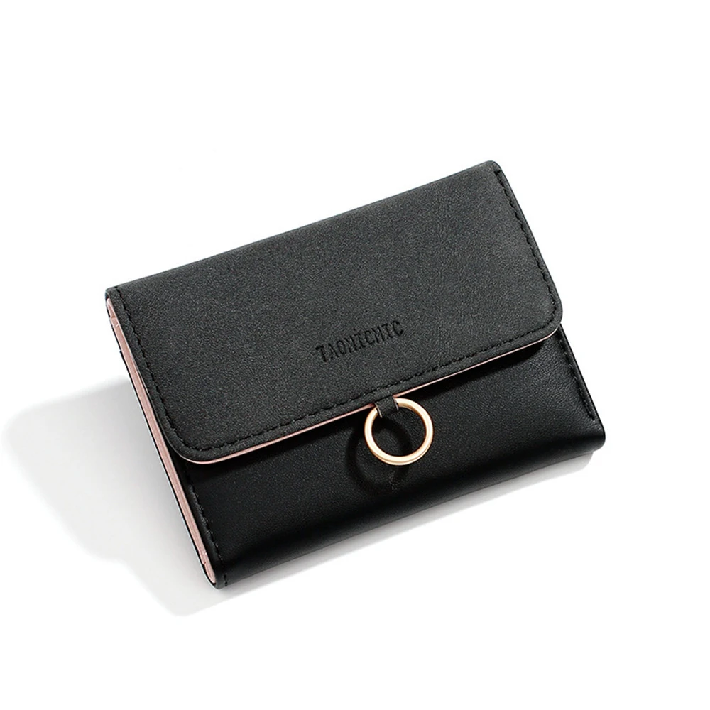 

Women Wallet Scrub Buckle Faux Leather Money Wallets Coin Trifold Card Package Lady Purse PU Holder Clutch