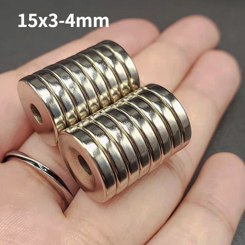 

Neodymium Magnets 5/10/30/50/100 Pieces 15x3-4 Mm Countersunk Magnets Round Super Strong Neodymium Magnets With Holes