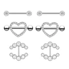 Штанга для пирсинга сосков с кристаллами циркония, набор украшений, ниппельные кольца ювелирные изделия шт.