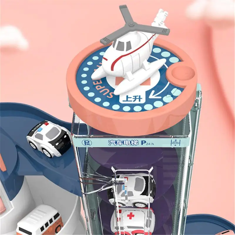 

4 Layers Parking Garage Toy With Elevator Electric&Manual Car Toy Track