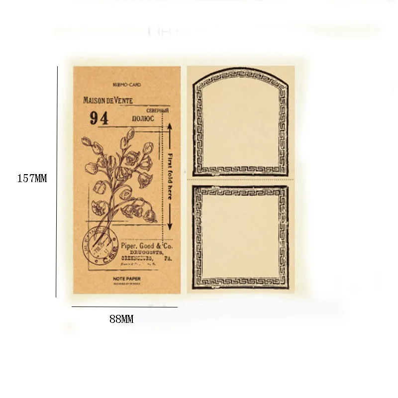 

10packs Vintage Kraft Paper Scratch Memo Pad Paper Plan Memo Message Label Reminder Label Party Gift