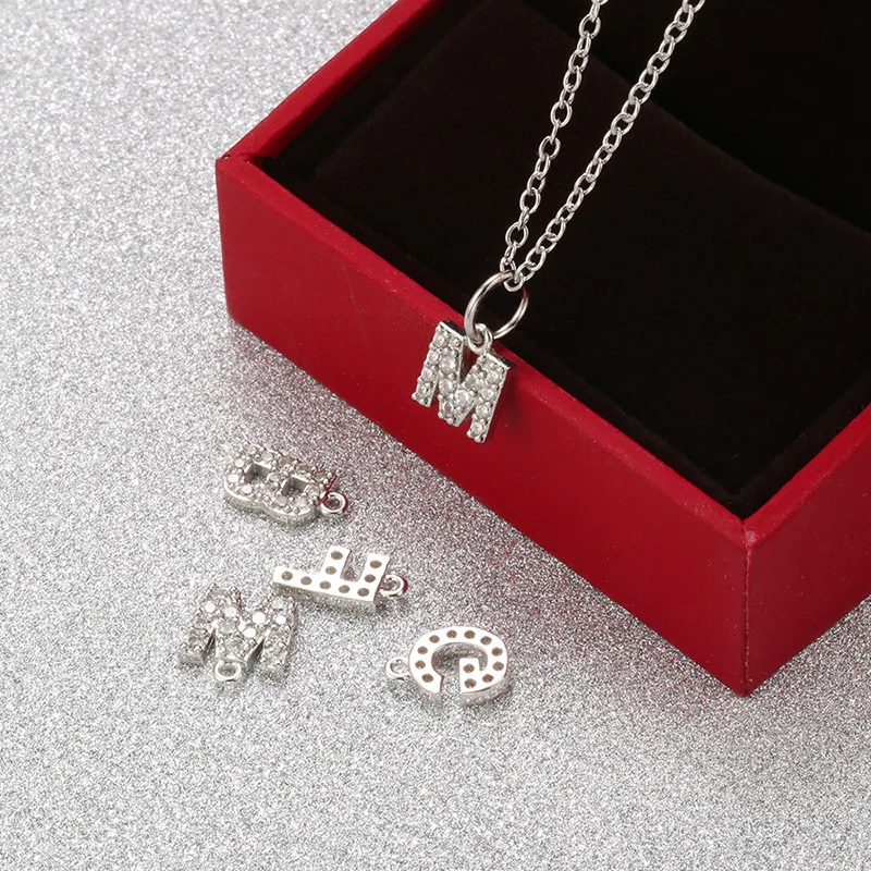 Ювелирные аксессуары 2 шт маленькие микро инкрустированные буквы подвеска с