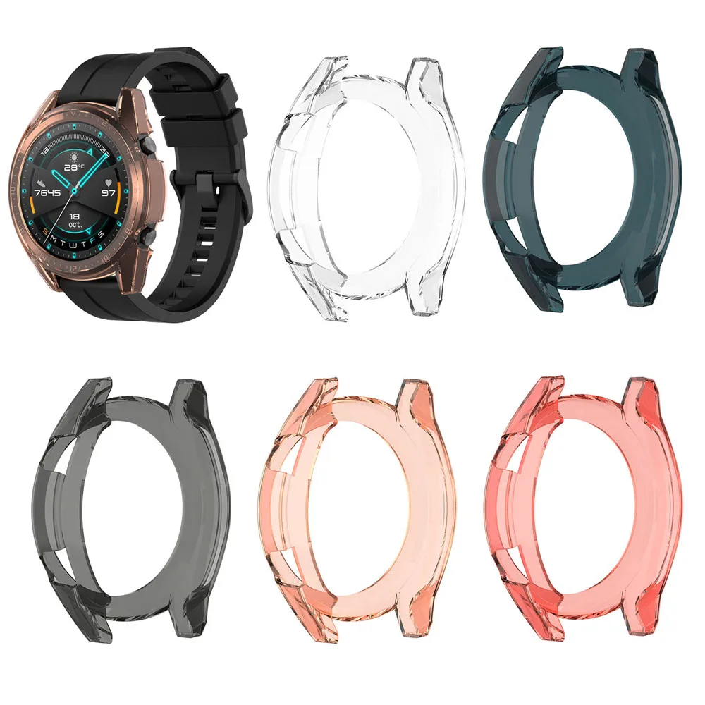 Защитный чехол для часов Huawei Watch GT 2 мягкий силиконовый прозрачный защитный из ТПУ