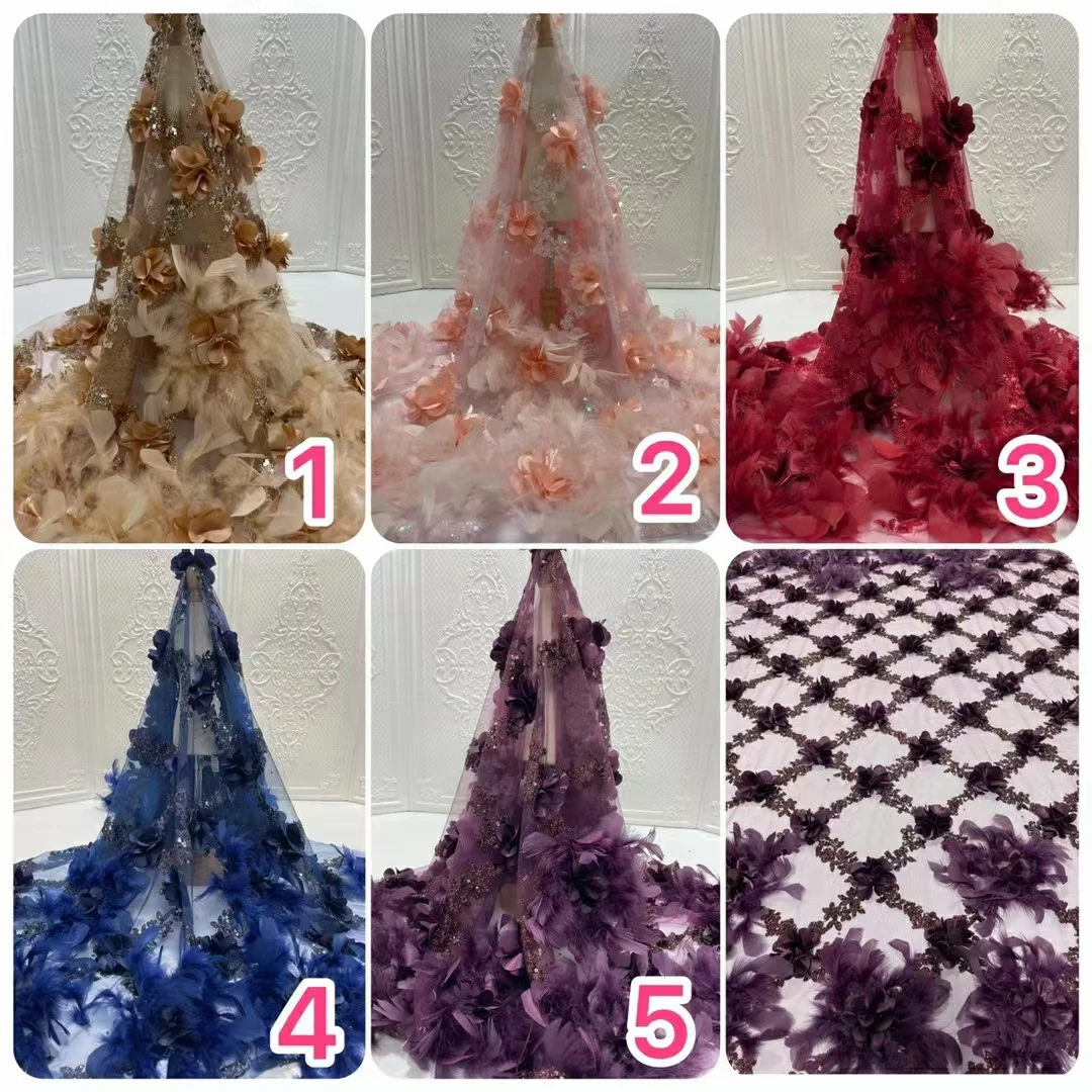 Роскошные Лидер продаж в африканском стиле Блестящие Блестки Перо ткань