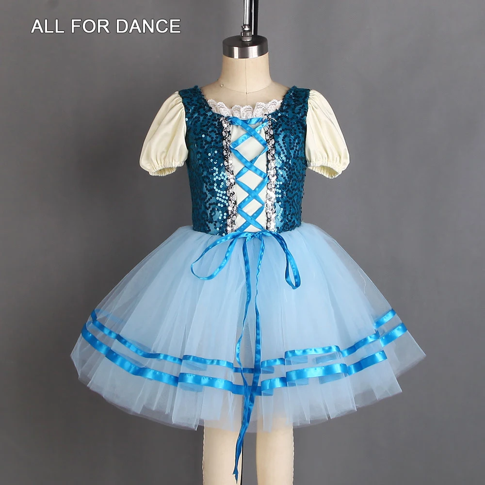 Кружевной лиф с пайетками и рукавами-фонариками романтическое балетное