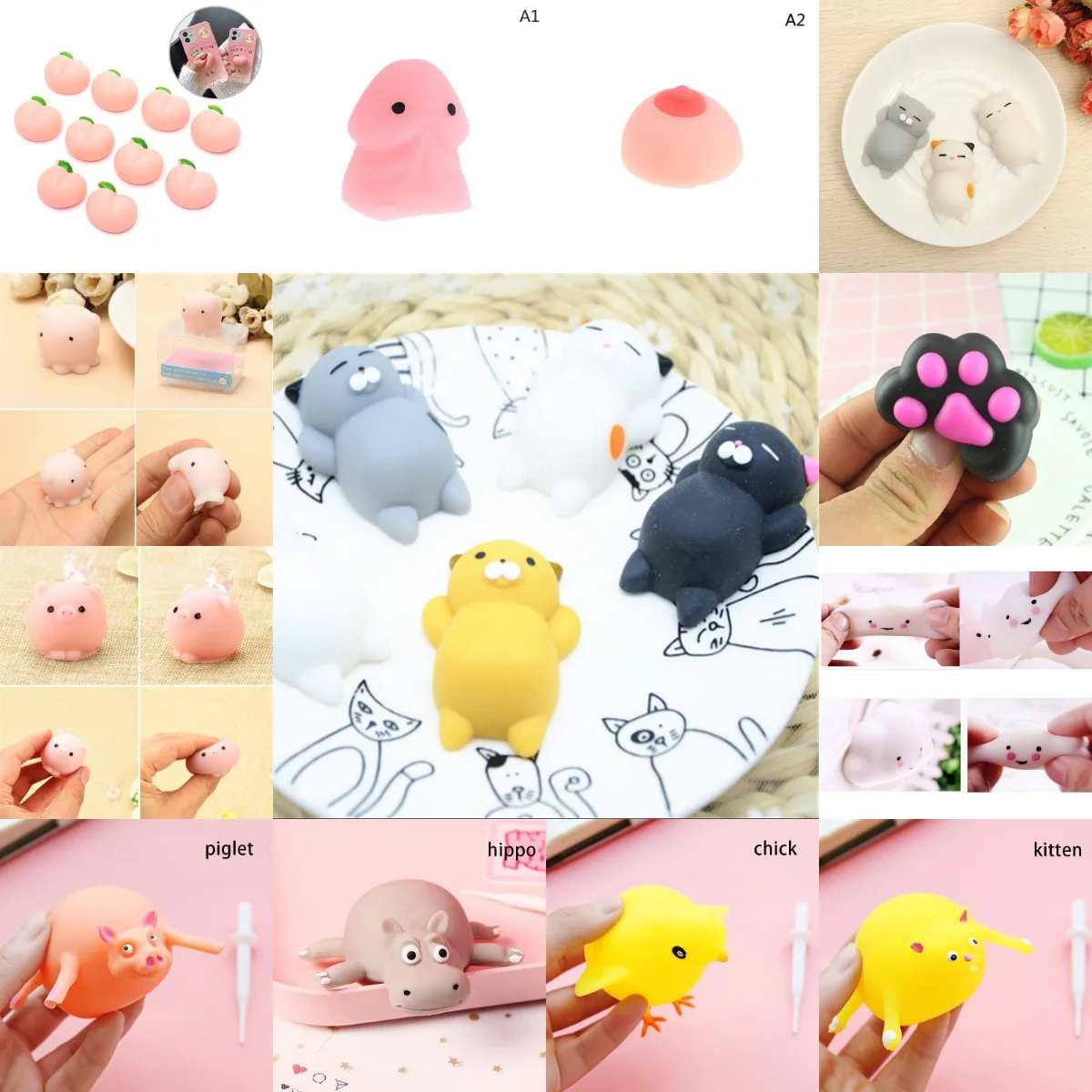 

1pcs Raising Cat Claw Dick Shape Toy Slow Rising Squishy Animal Funny Simulation Toys peaches Squishy Toy Antistress Relief Toys