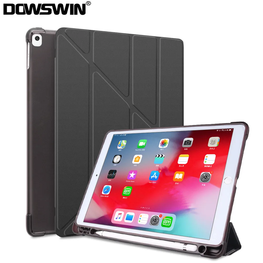

For iPad 7th 10.2 Case with Pencil Holder Silicone Case For iPad Pro 10.5 9.7 Air 1 2 3 2019 Cover For iPad 6th Gen 9.7 2018