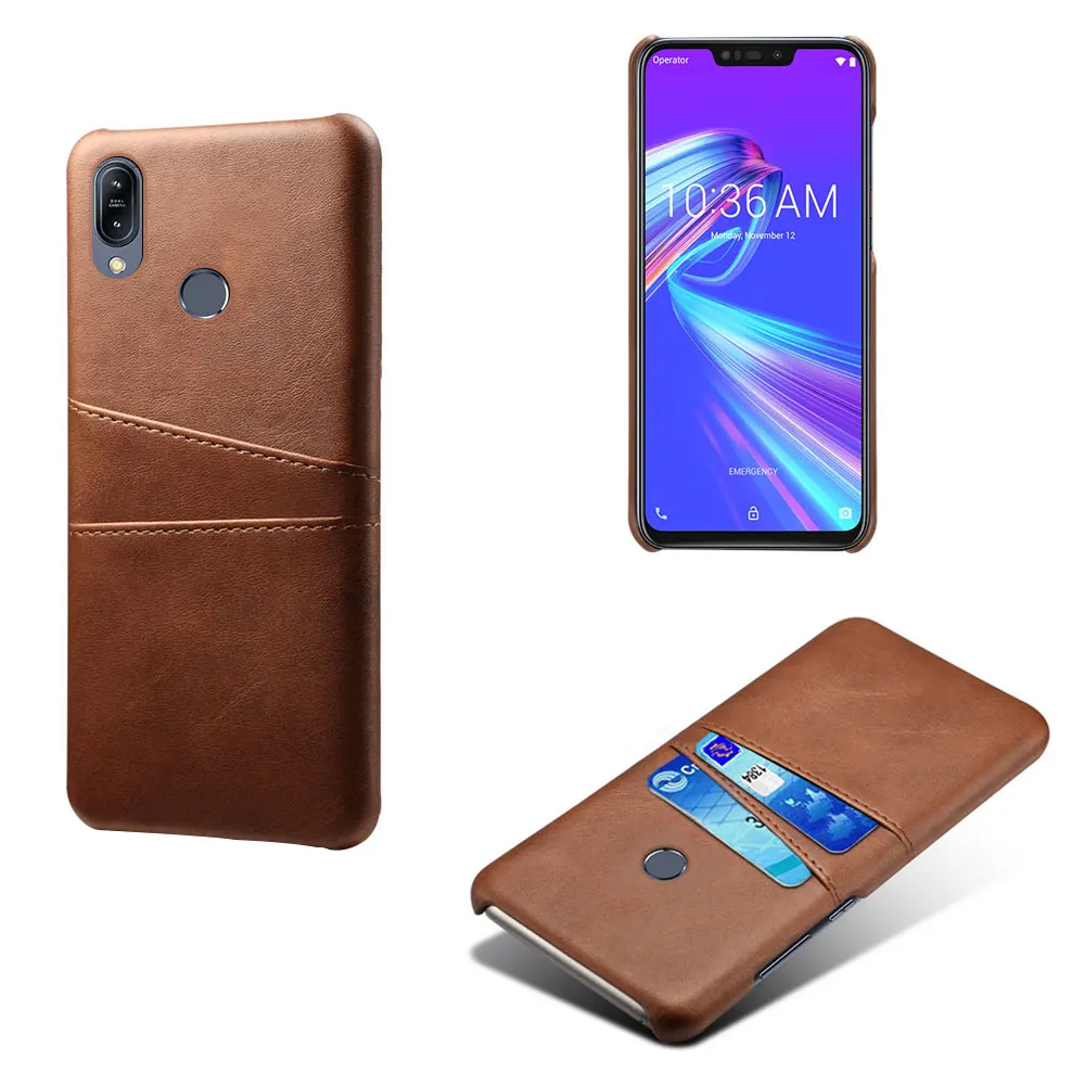 Кожаный держатель для карт чехол для телефона для ASUS ZC600KL ZB601KL ZB602KL ZA551KL ZB631KL ZB633KL ZB634KL из искусственной кожи чехол для ASUS ZB631KL - Цвет: Case-Brown