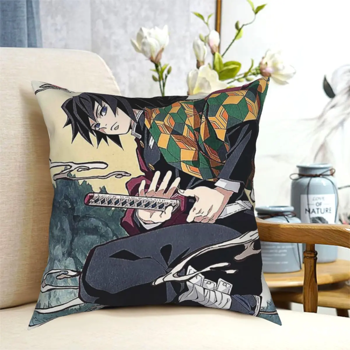 

Anime Throw Pillow Cushion Cover Decorative Pillowcases Case Home Sofa Cushions 40x40,45x45cm(Double Sides)