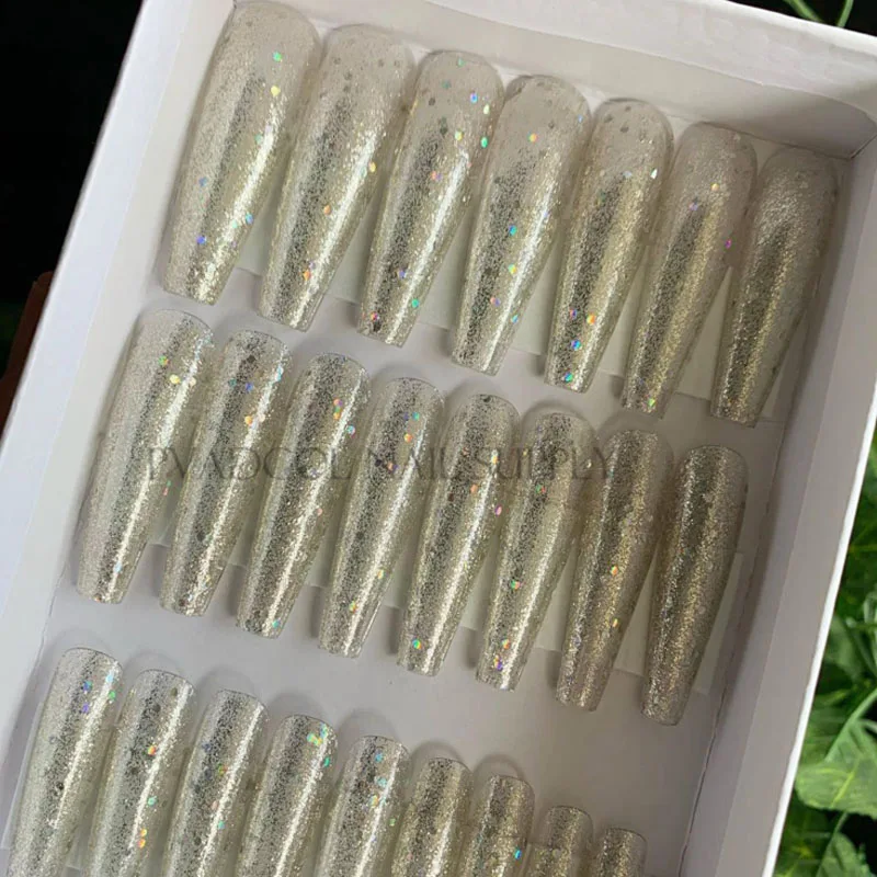 Сверхдлинные накладные ногти для гроба конические с полным покрытием XXL система