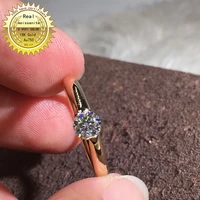 solid 18k gold au750 2ct moissanite diamond ring d color vvs with national certificate md003