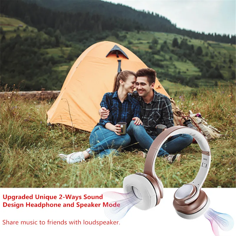 Фото Беспроводные наушники SODO MH-10 2 в 1, Hi-Fi стерео Bluetooth-совместимые наушники-вкладыши 5,0 с микрофоном, поддержка TF/FM №3