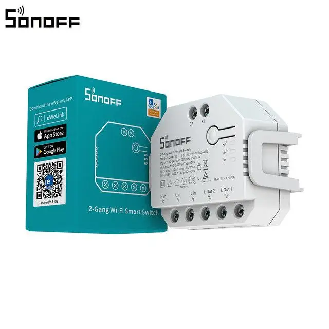 

SONOFF DUALR3 Dual Relay Module Smart Wifi DIY Switch Two Way Power Metering 2 Gang/ Way Switch Timing Smart Home eWeLink APP