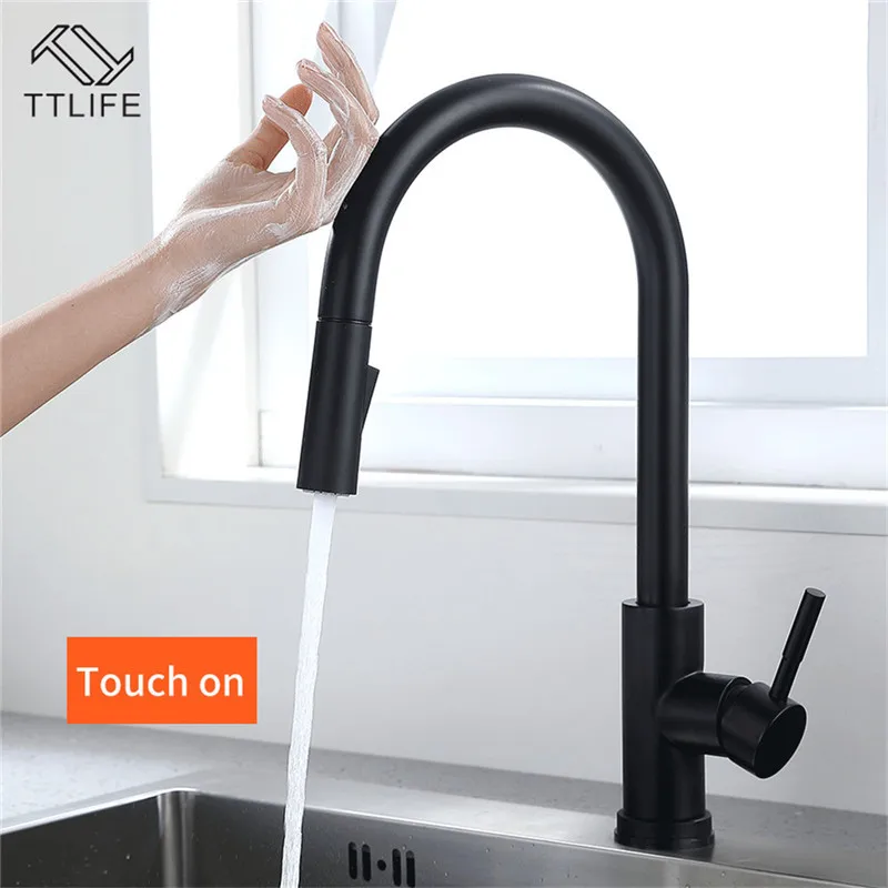 

TTLIFE Smart Touch Kitchen Faucets Crane for Sensor Kitchen Shower Water Tap Sink Mixer Rotate Touch Faucet Sensor Water Mixer