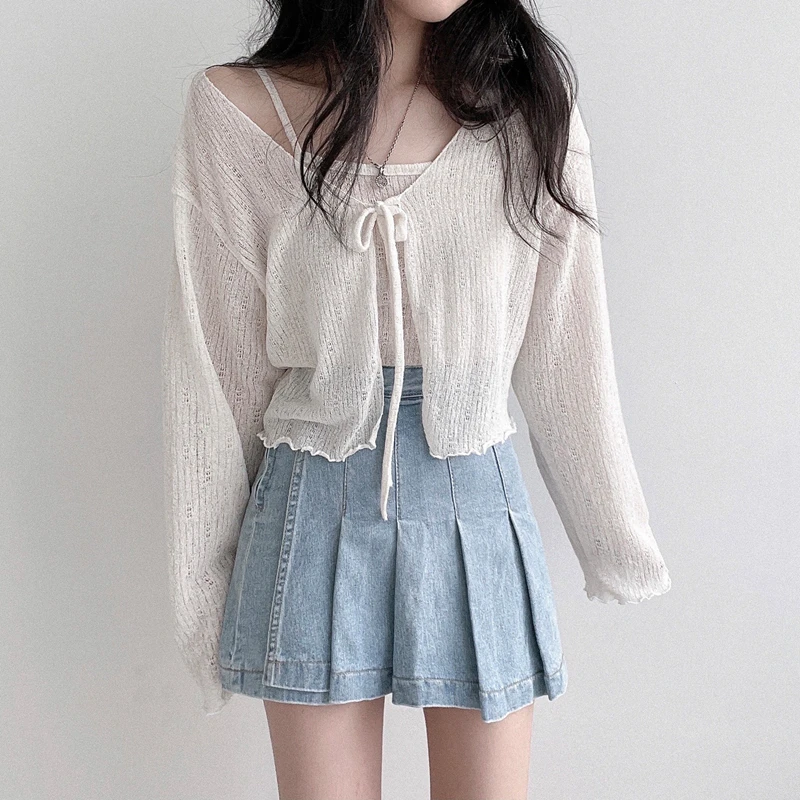 Женский трикотажный Костюм-двойка Alien Kitty повседневный однотонный кардиган с