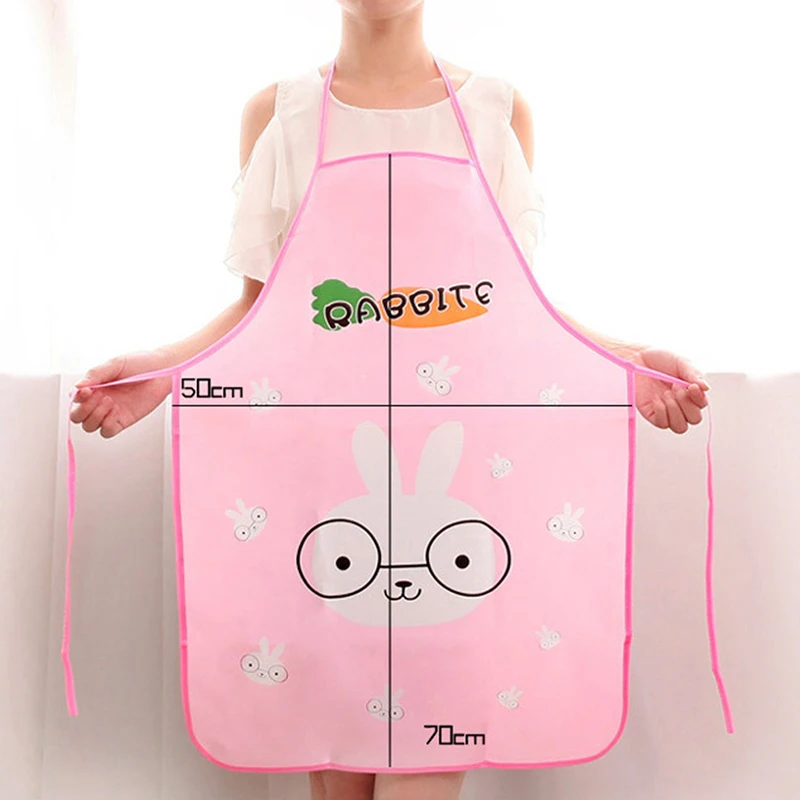 

1Pc Women Cute Rabbit Panda Elephant Skirt Apron Waterproof Kitchen Restaurant Cooking Pocket Dress Apron