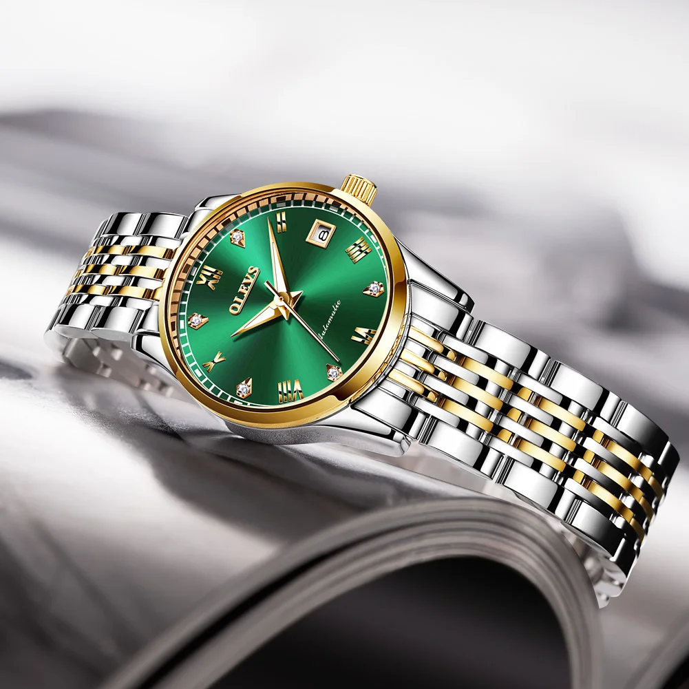 OLEVS Luxury Fashion Business Watches for Women  Automatic Wristwatch Mechanical Stainless steel Waterproof Lady Bracelet watch enlarge