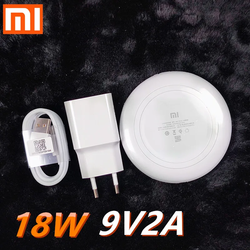 original xiaomi wireless charger 18w fast charge pad qi 9v 2a for mi 10 9 mix 3 2s for iphone x xr free global shipping