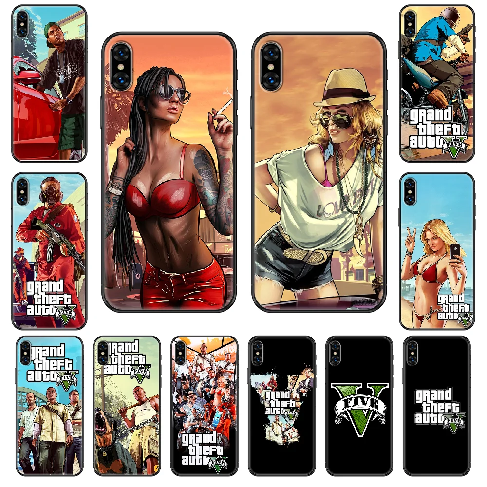 

Game Grand Theft Auto Gta 5 Phone case For iphone 4 4s 5 5S SE 5C 6 6S 7 8 plus X XS XR 11 PRO MAX 2020 black art cell cover