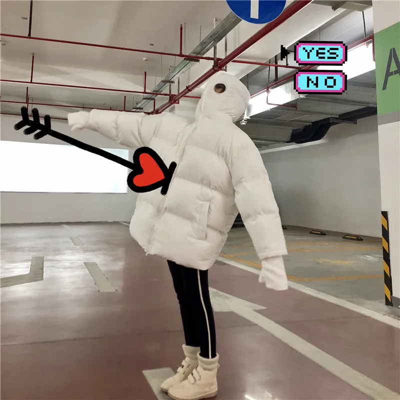 Bella phliosophy Harajuku зимнее пальто для женщин Свободная парка с капюшоном толстые
