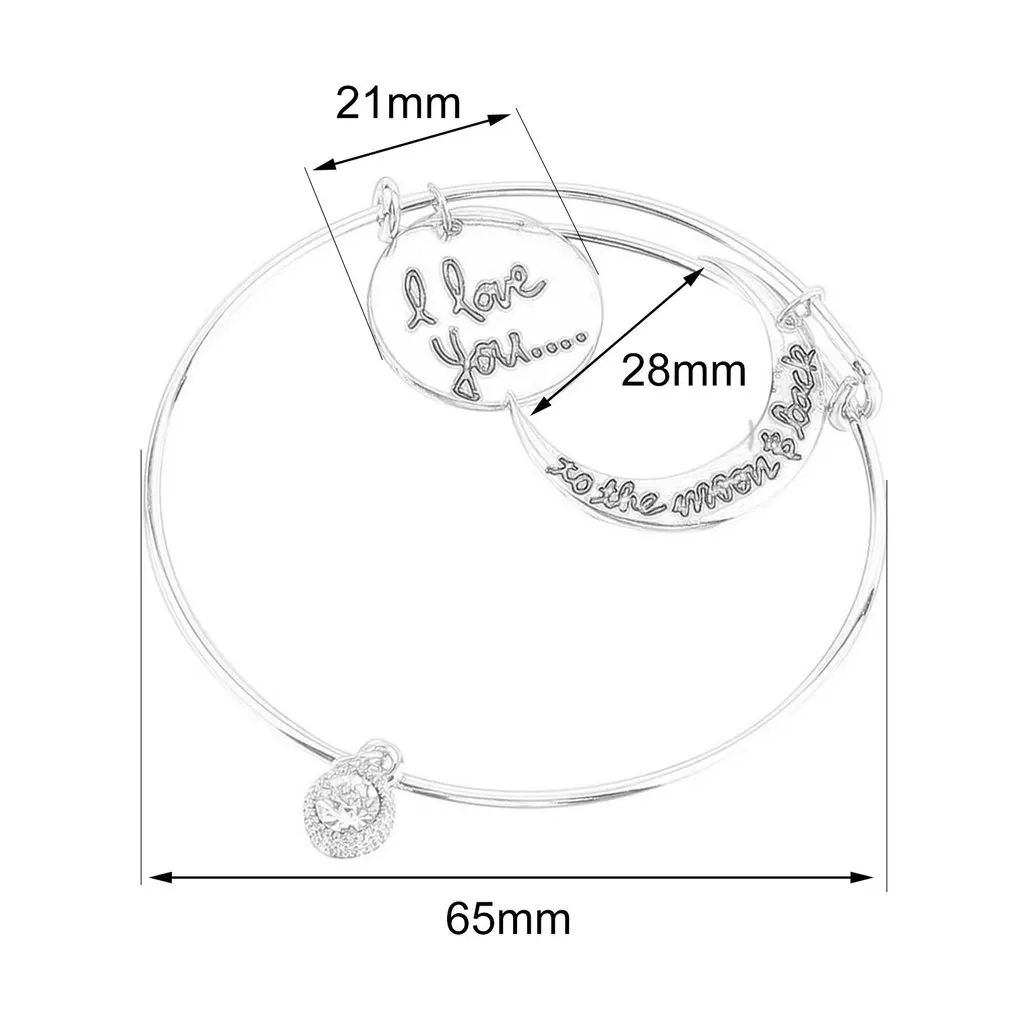1 шт уникальный Шарм растягивающийся Регулируемый провод Луна шаблон любовный