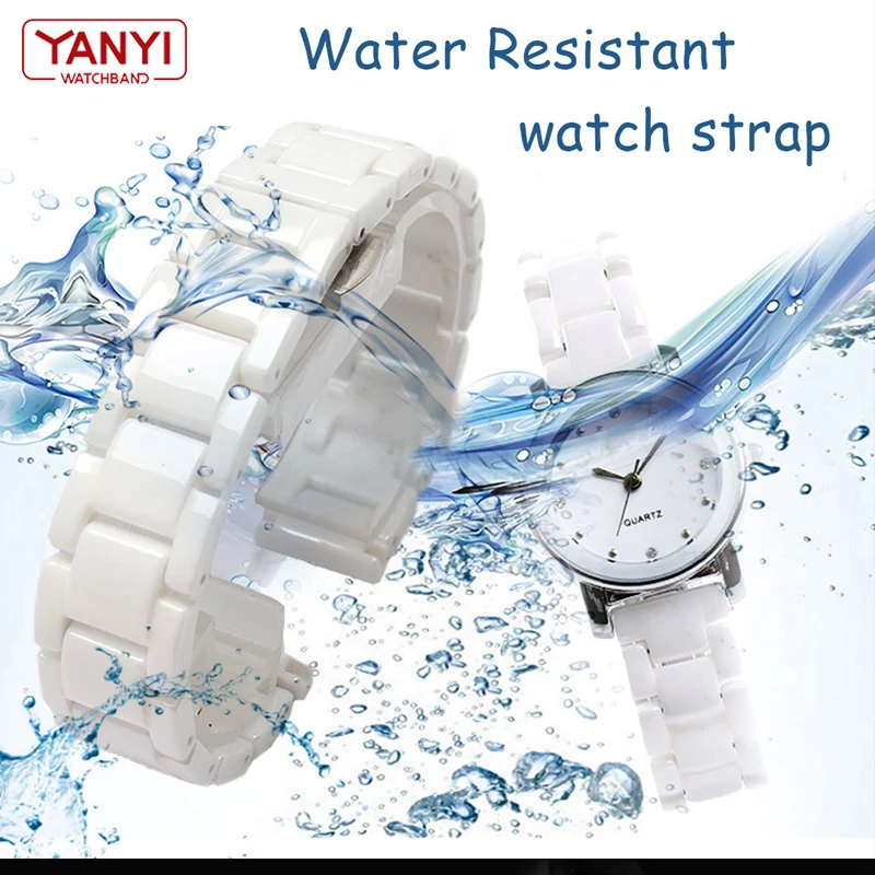 Ceramic watch bracelet 14mm 15 16 17 18 19 20 21mm 22mm watchband white black strap wristwatches band not fade water resistant