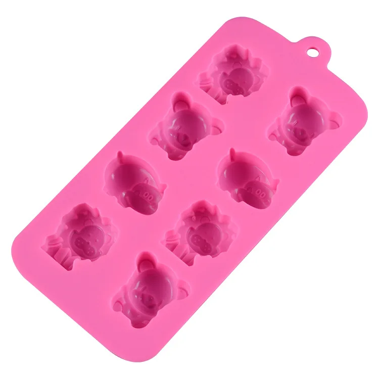 

8 even bear hippo lion Chocolate cake mould DIY Silicone Cake Baking Tools silicone mold